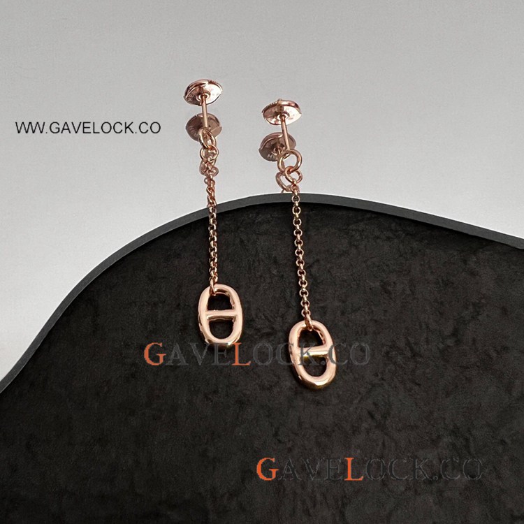 Copy Hermes Chaine D'Ancre Earring Rose Gold